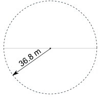 36.8 radius circle