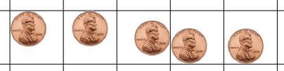 coin grid inside different positions