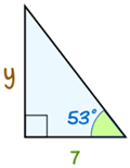 triangle 7, y and 35 degrees