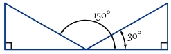 triangle at 30 and 150 degrees