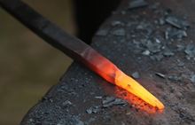 glowing metal rod